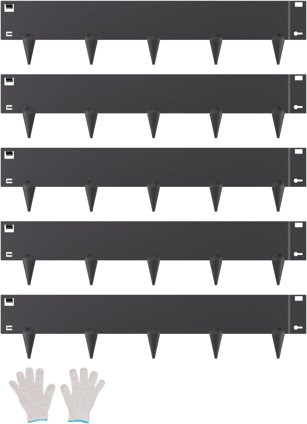 imageVEVOR Steel Landscape Edging 5 Packs 39 x 3 in RustResistant Metal Landscape Edging Bendable Garden Edging Border Heavy Duty Lawn Edging EasytoInstall Flower Bed Yard Pathway Divider Black39 L x 5 H