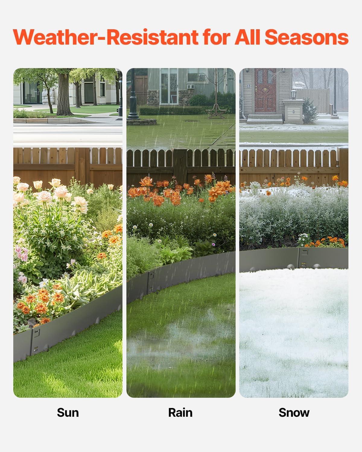 imageVEVOR Steel Landscape Edging 5 Packs 39 x 3 in RustResistant Metal Landscape Edging Bendable Garden Edging Border Heavy Duty Lawn Edging EasytoInstall Flower Bed Yard Pathway Divider Black39 L x 5 H