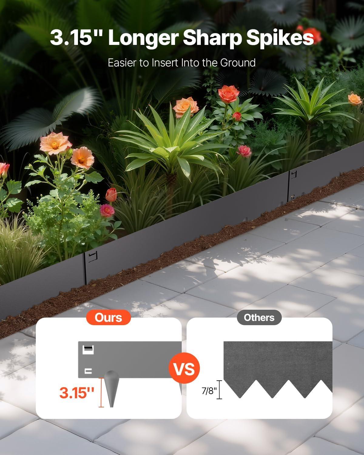 imageVEVOR Steel Landscape Edging 5 Packs 39 x 3 in RustResistant Metal Landscape Edging Bendable Garden Edging Border Heavy Duty Lawn Edging EasytoInstall Flower Bed Yard Pathway Divider Black39 L x 4 H