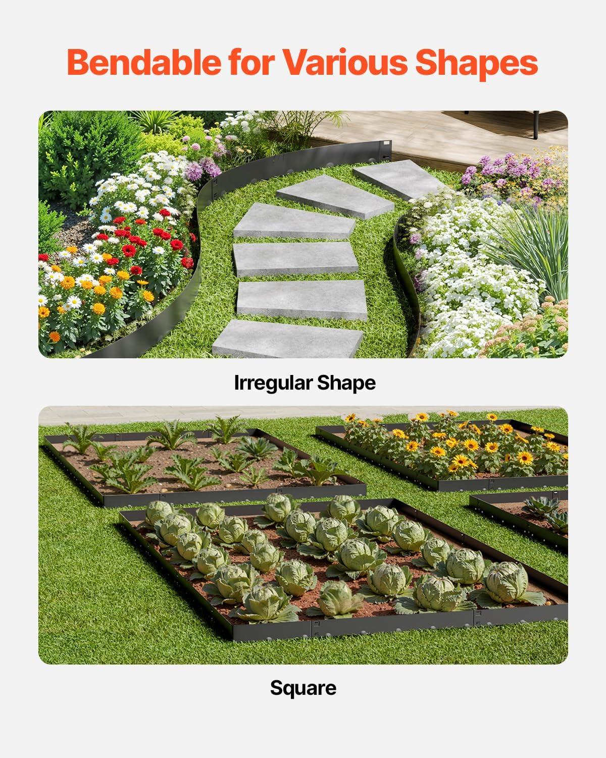 imageVEVOR Steel Landscape Edging 5 Packs 39 x 3 in RustResistant Metal Landscape Edging Bendable Garden Edging Border Heavy Duty Lawn Edging EasytoInstall Flower Bed Yard Pathway Divider Black39 L x 5 H