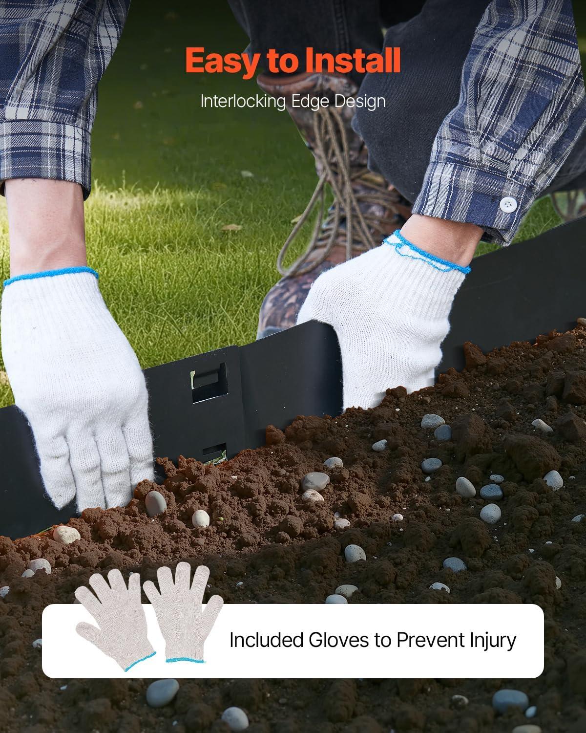 imageVEVOR Steel Landscape Edging 5 Packs 39 x 3 in RustResistant Metal Landscape Edging Bendable Garden Edging Border Heavy Duty Lawn Edging EasytoInstall Flower Bed Yard Pathway Divider Black39 L x 4 H