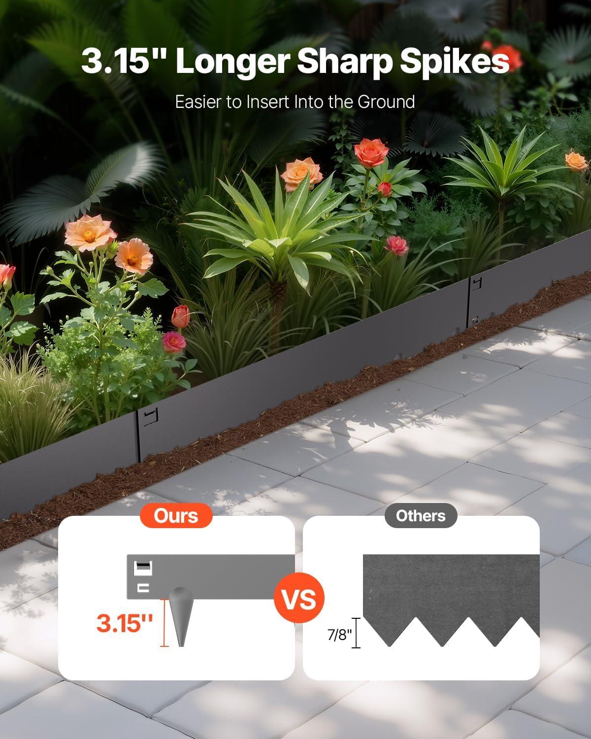 imageVEVOR Steel Landscape Edging 5 Packs 39 x 3 in RustResistant Metal Landscape Edging Bendable Garden Edging Border Heavy Duty Lawn Edging EasytoInstall Flower Bed Yard Pathway Divider Black39 L x 3 H