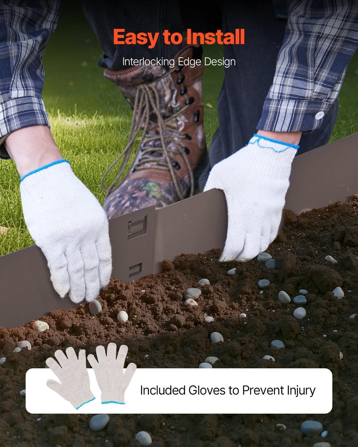 imageVEVOR Steel Landscape Edging 5 Packs 39 x 3 in RustResistant Metal Landscape Edging Bendable Garden Edging Border Heavy Duty Lawn Edging EasytoInstall Flower Bed Yard Pathway Divider Black39 L x 4 H