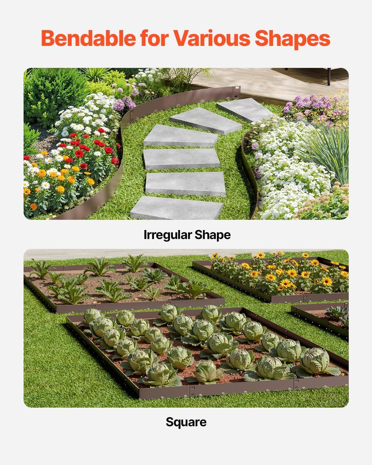 imageVEVOR Steel Landscape Edging 5 Packs 39 x 3 in RustResistant Metal Landscape Edging Bendable Garden Edging Border Heavy Duty Lawn Edging EasytoInstall Flower Bed Yard Pathway Divider Black39 L x 5 H