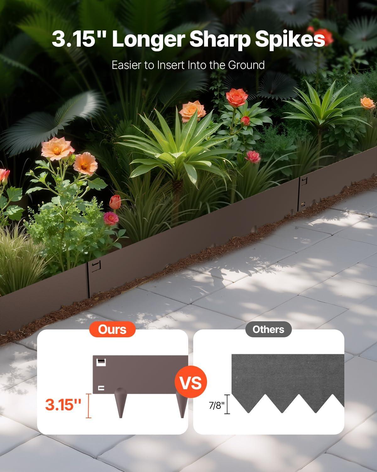 imageVEVOR Steel Landscape Edging 5 Packs 39 x 3 in RustResistant Metal Landscape Edging Bendable Garden Edging Border Heavy Duty Lawn Edging EasytoInstall Flower Bed Yard Pathway Divider Black39 L x 4 H