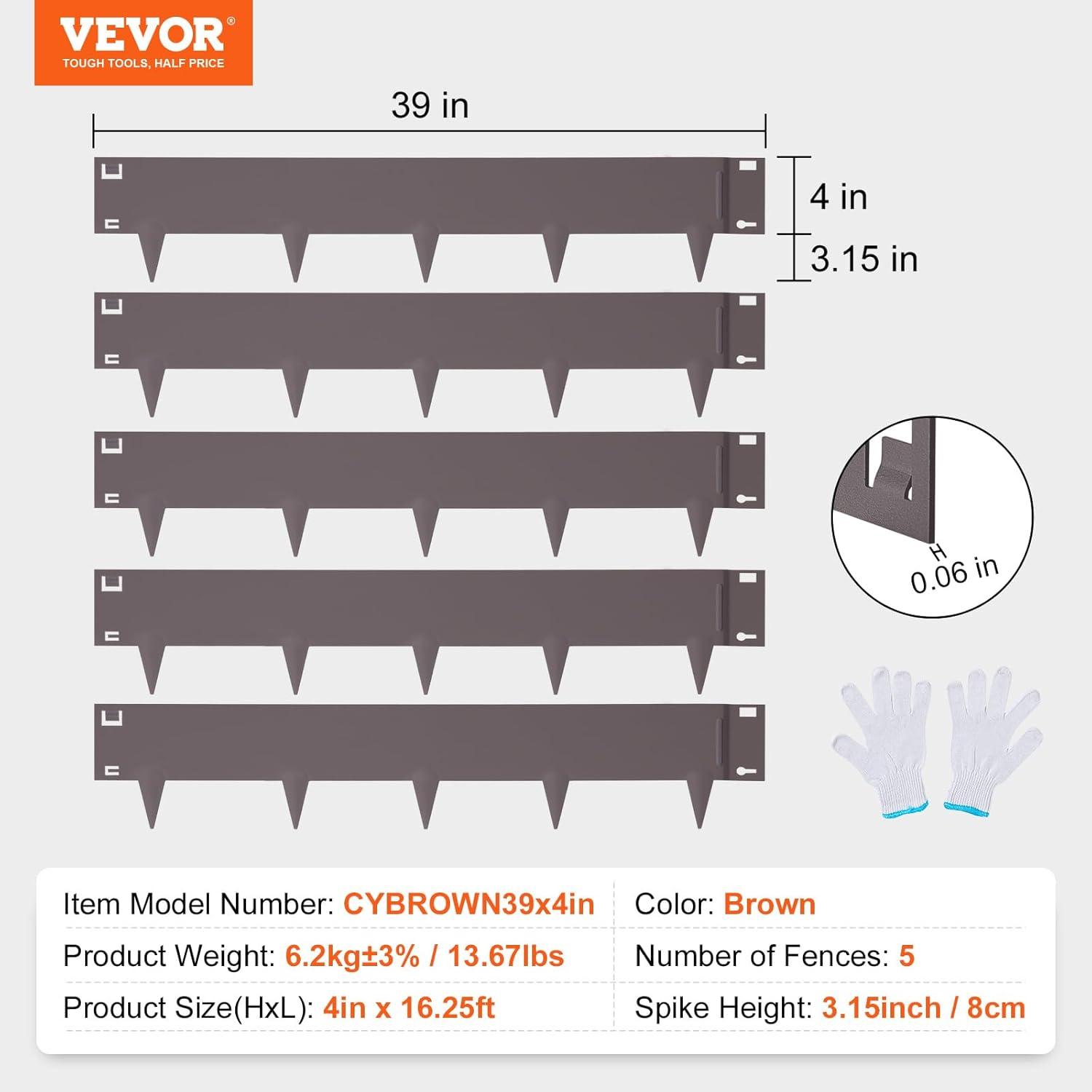 imageVEVOR Steel Landscape Edging 5 Packs 39 x 3 in RustResistant Metal Landscape Edging Bendable Garden Edging Border Heavy Duty Lawn Edging EasytoInstall Flower Bed Yard Pathway Divider Black39 L x 4 H
