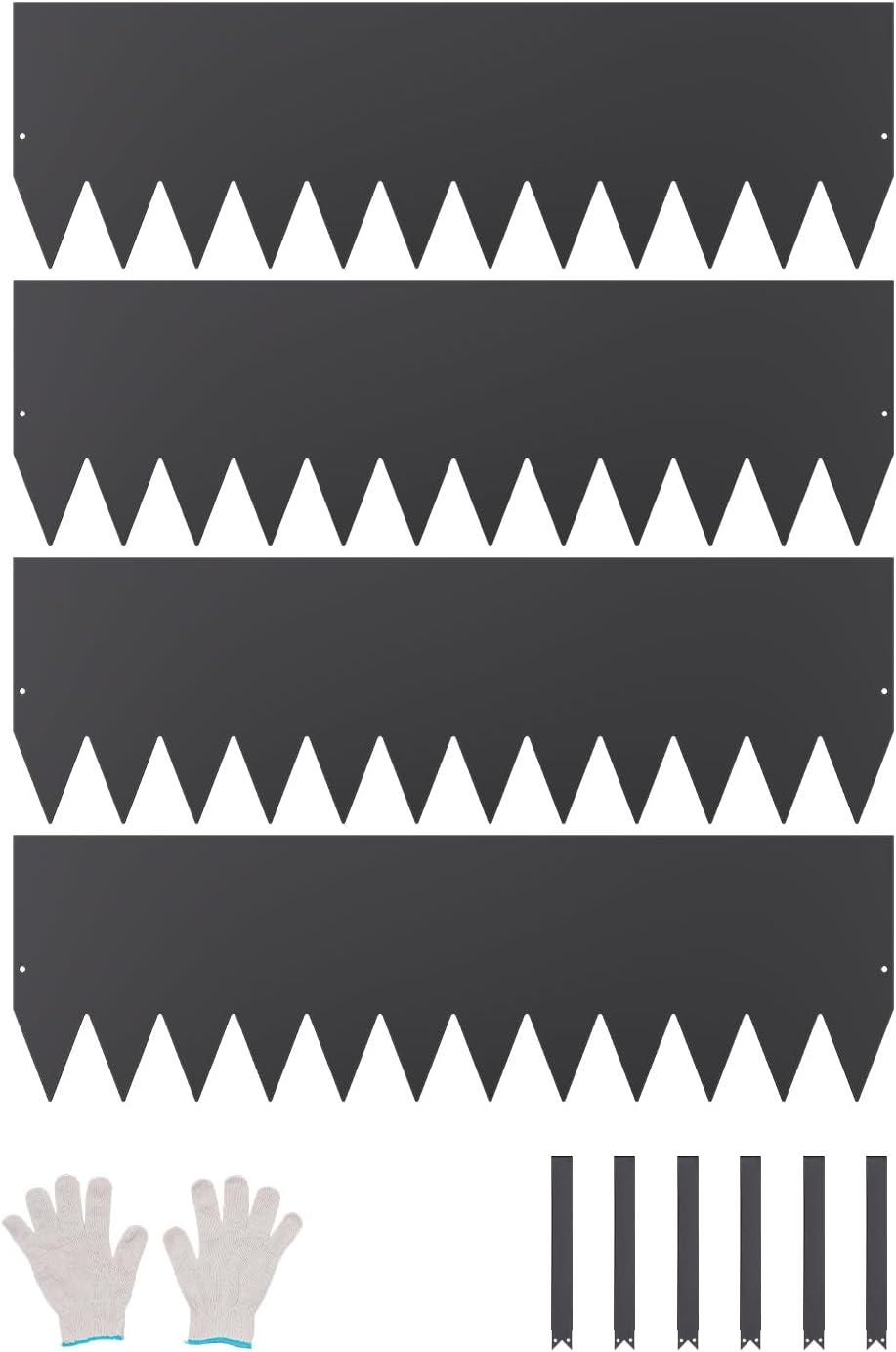 imageVEVOR Steel Landscape Edging 6 Packs 40 x 6 in RustResistant Metal Landscape Edging Bendable Garden Edging Border Heavy Duty Lawn Edging EasytoInstall Flower Bed Yard Pathway Divider Black40 L x 12 H 4 Pack