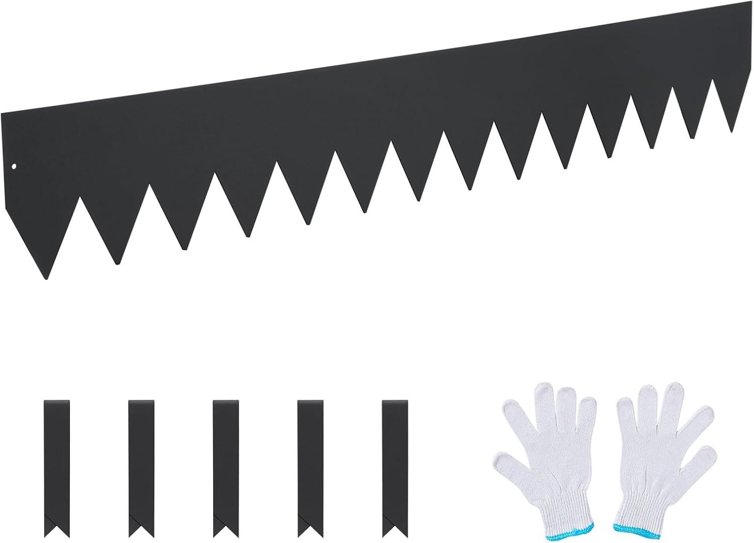 imageVEVOR Steel Landscape Edging 6 Packs 40 x 6 in RustResistant Metal Landscape Edging Bendable Garden Edging Border Heavy Duty Lawn Edging EasytoInstall Flower Bed Yard Pathway Divider Black40 L x 6 H 3 Pack