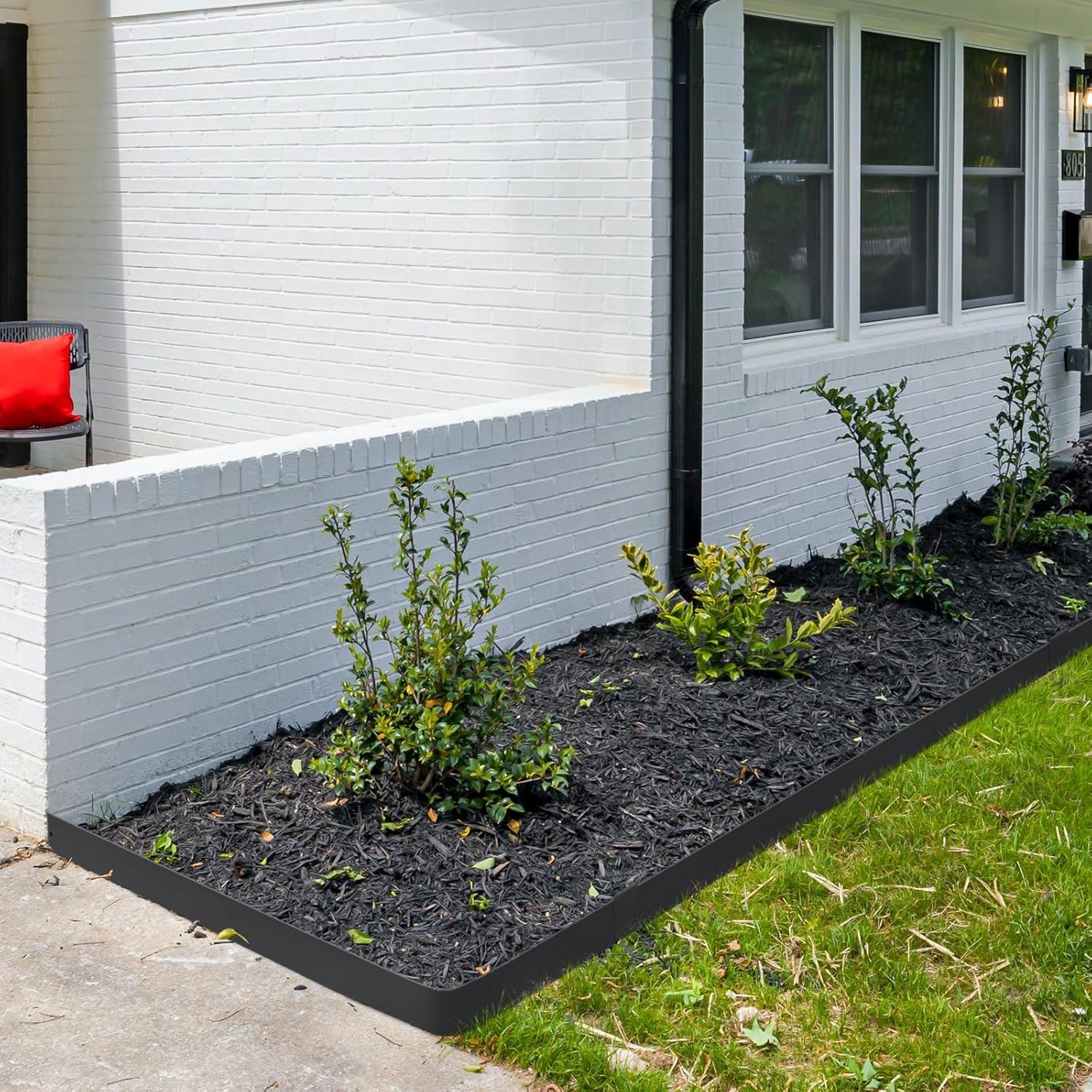 imageVEVOR Steel Landscape Edging 6 Packs 40 x 6 in RustResistant Metal Landscape Edging Bendable Garden Edging Border Heavy Duty Lawn Edging EasytoInstall Flower Bed Yard Pathway Divider Black40 L x 6 H 4 Pack