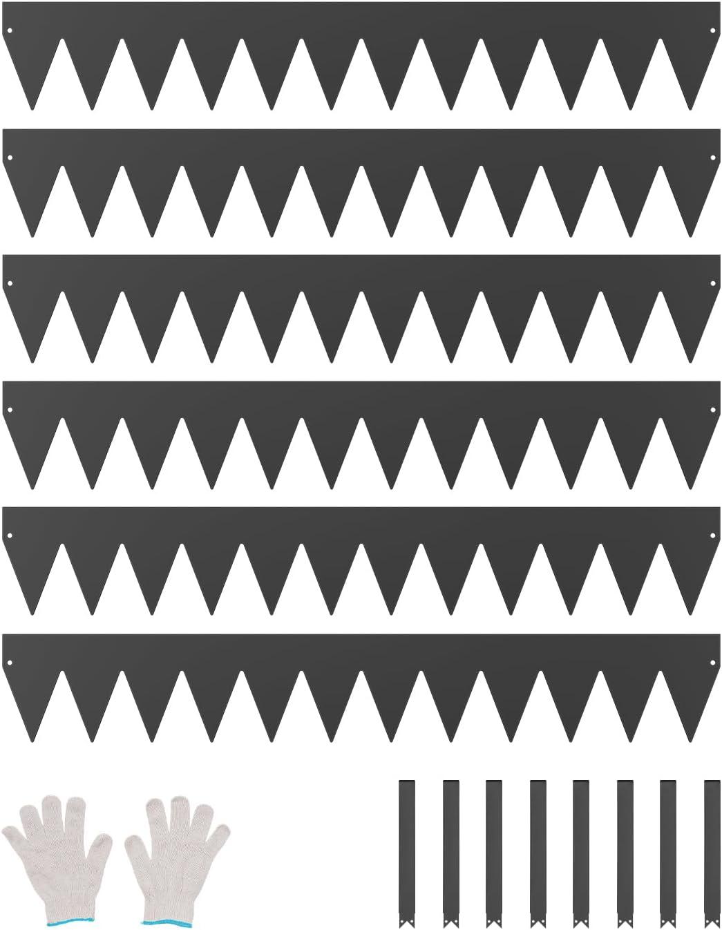 imageVEVOR Steel Landscape Edging 6 Packs 40 x 6 in RustResistant Metal Landscape Edging Bendable Garden Edging Border Heavy Duty Lawn Edging EasytoInstall Flower Bed Yard Pathway Divider Black40 L x 6 H 6 Pack
