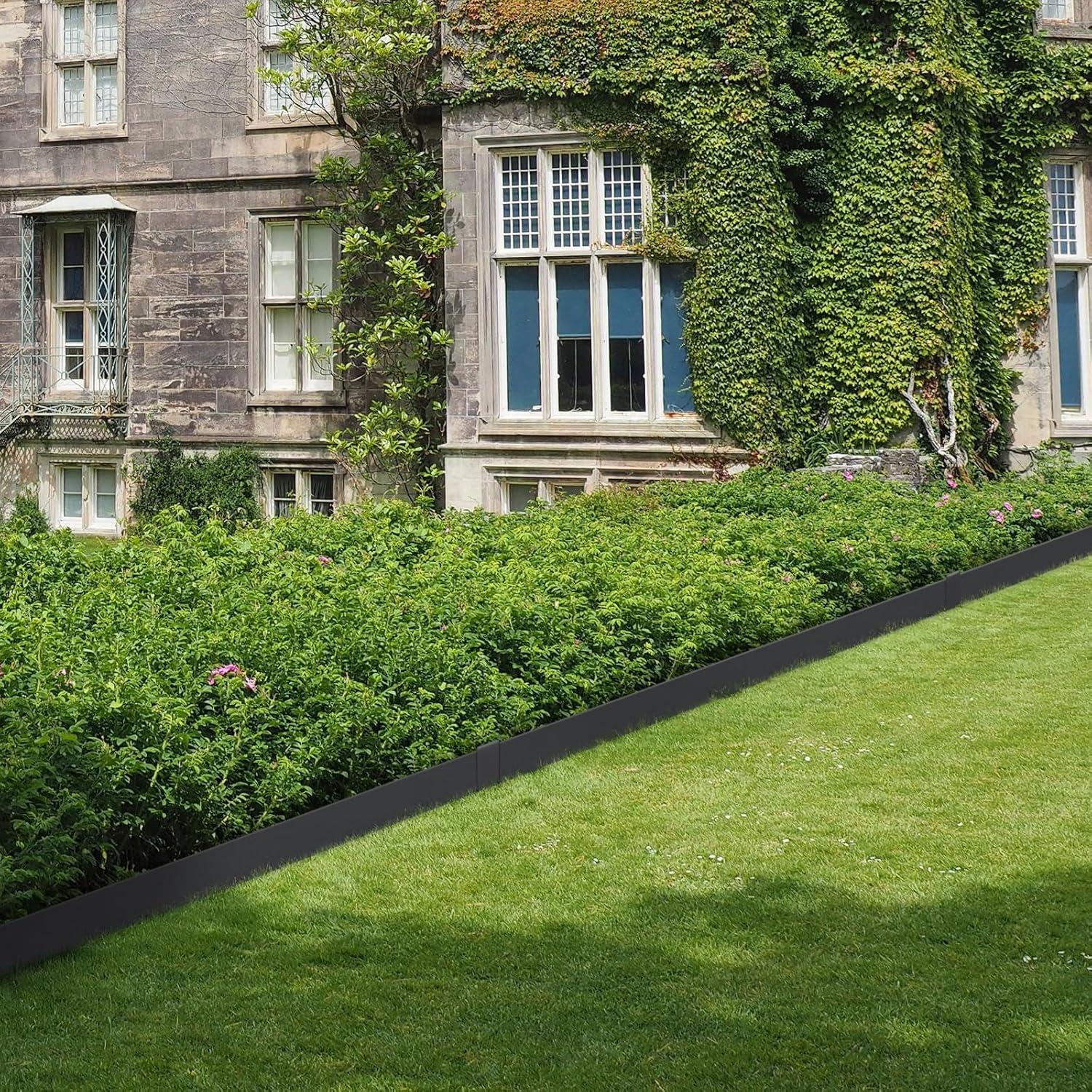 imageVEVOR Steel Landscape Edging 6 Packs 40 x 6 in RustResistant Metal Landscape Edging Bendable Garden Edging Border Heavy Duty Lawn Edging EasytoInstall Flower Bed Yard Pathway Divider Black40 L x 6 H 6 Pack