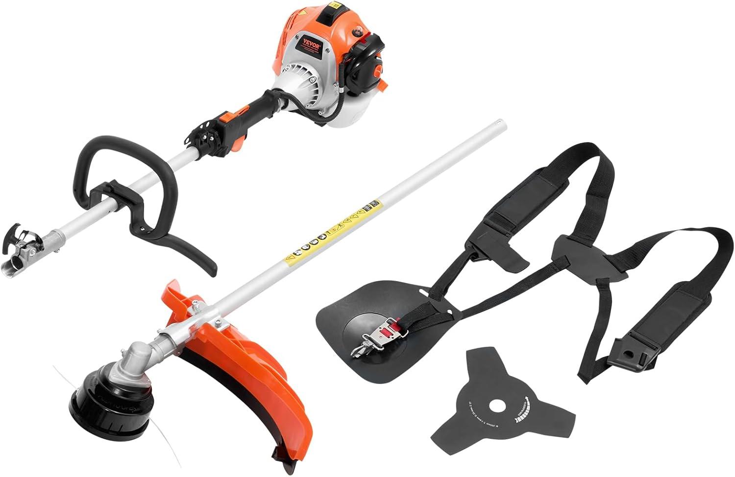 imageVEVOR String Trimmer 252CC 2Stroke Gas Powered Weed Wacker 169quot Cordless Grass Trimmer MultiFunctional Lawn Edger with Shoulder Strap ampamp 3T Blade Weed Eater for Quick Grass Cleaning