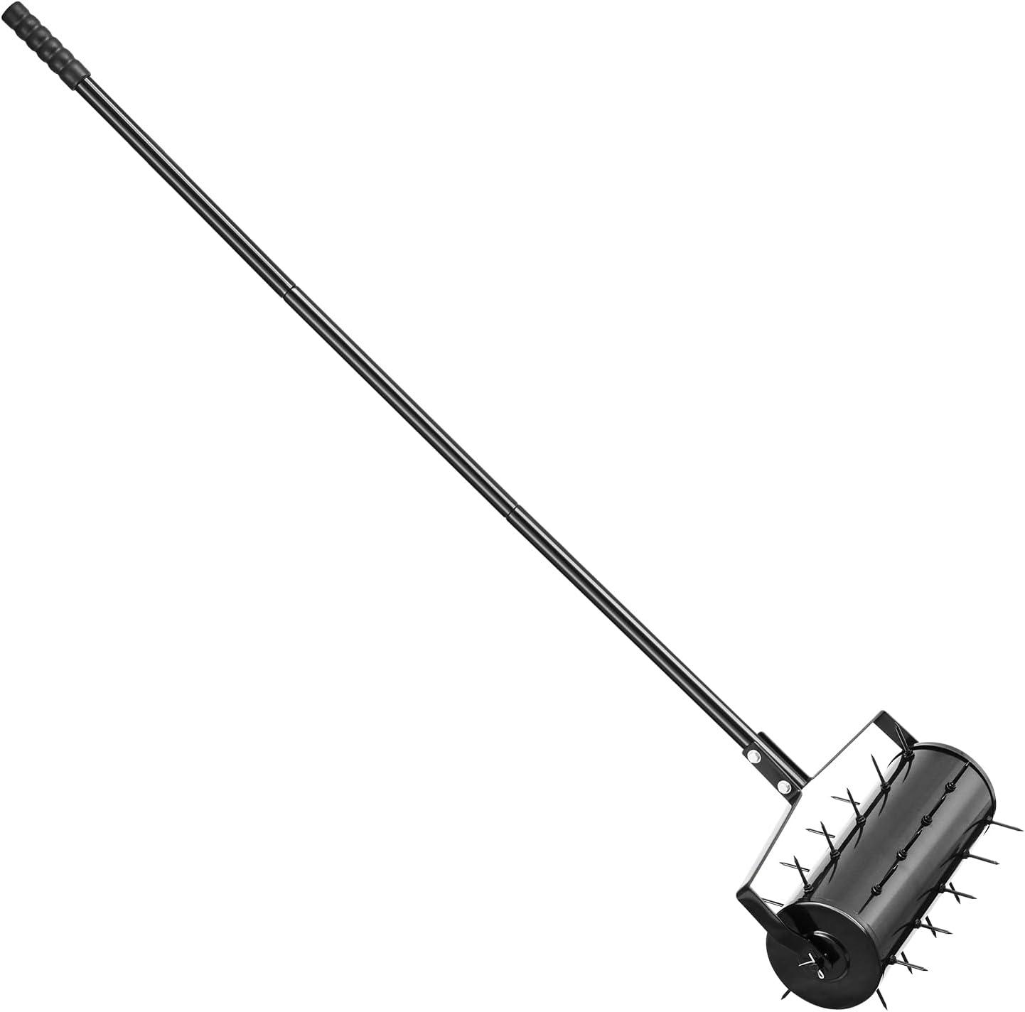 imageVEVOR Tow Behind Plug Aerator 40Inch Tow Behind Lawn Plug Aerator with Universal Hitch Pull Behind Aerator with Iron Spikes Alternately Arranged Lawn Aerator Tow Behind for Gardens Lawns FarmsRolling