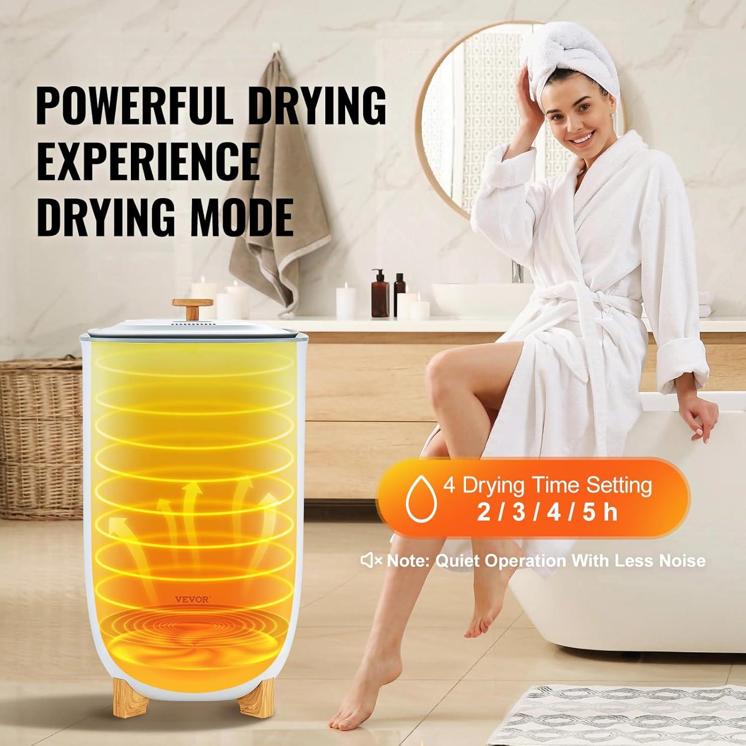 imageVEVOR Towel Warmers for Bathroom 25 L Towel Warmer Bucket with Auto Shut Off for Spa Fits up to 5 Oversized Towels Blankets Clothes Bathrobes PJs and MoreWhite
