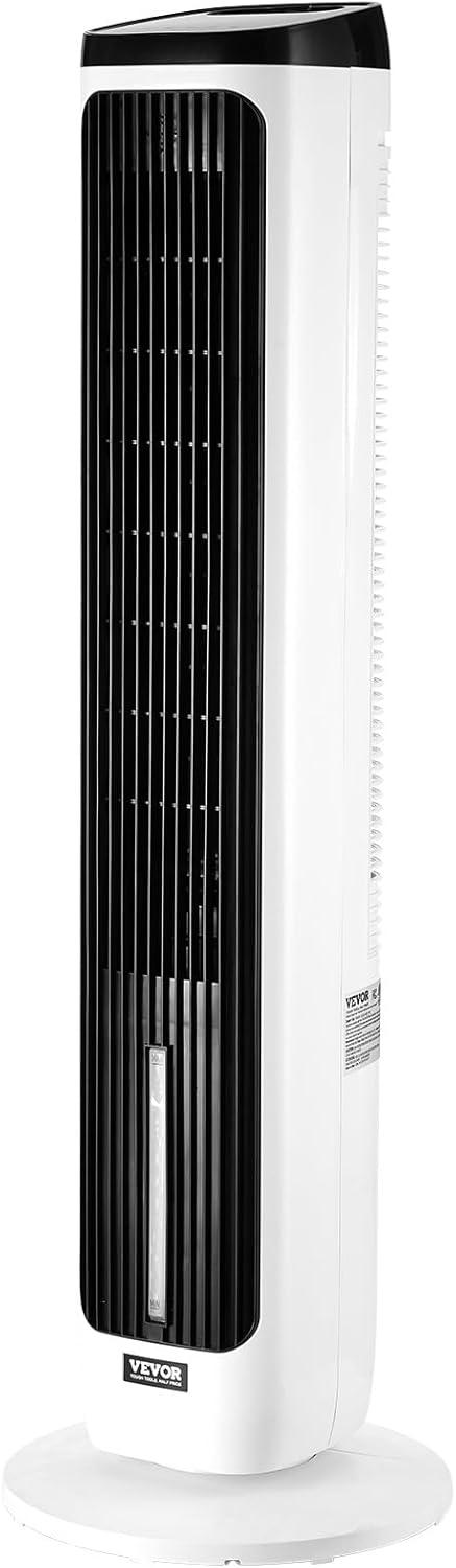 imageVEVOR Tower Fan 22 fts Velocity Quiet Floor Fan 70 Oscillating Fans for Indoors with 3 Speeds 4 Modes 12H Timer Portable Standing Bladeless Fan with Remote Control for Bedroom Office HomeEvaporative Air Cooler