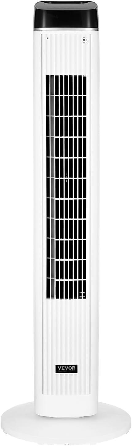 imageVEVOR Tower Fan 22 fts Velocity Quiet Floor Fan 70 Oscillating Fans for Indoors with 3 Speeds 4 Modes 12H Timer Portable Standing Bladeless Fan with Remote Control for Bedroom Office HomeStandard