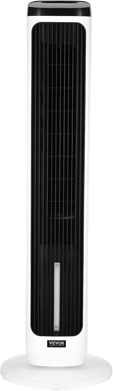 imageVEVOR Tower Fan 22 fts Velocity Quiet Floor Fan 70 Oscillating Fans for Indoors with 3 Speeds 4 Modes 12H Timer Portable Standing Bladeless Fan with Remote Control for Bedroom Office HomeEvaporative Air Cooler