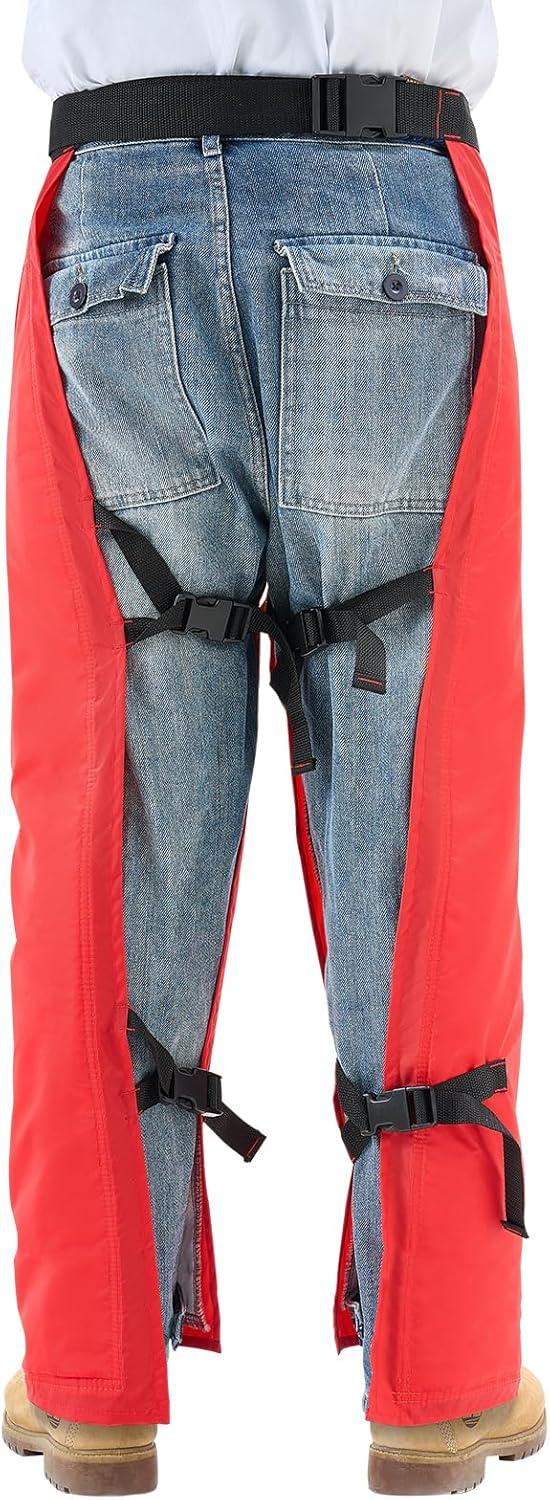 imageVEVOR Unisex Apron Style Chainsaw Chaps Class C 8 Layers Chainsaw Pants With Adjustable Belt ampamp Gear PocketRed
