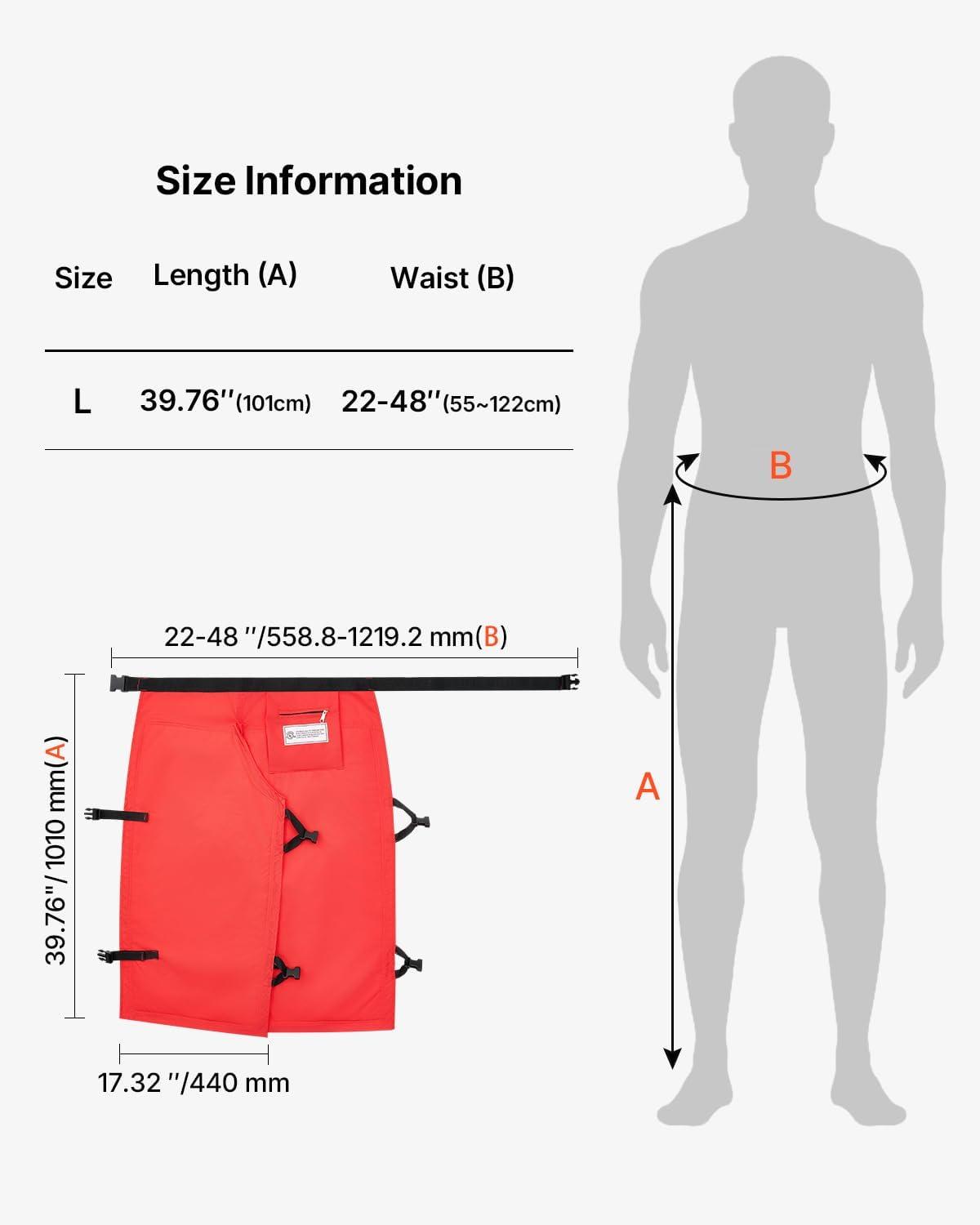 imageVEVOR Unisex Apron Style Chainsaw Chaps Class C 8 Layers Chainsaw Pants With Adjustable Belt ampamp Gear PocketRed