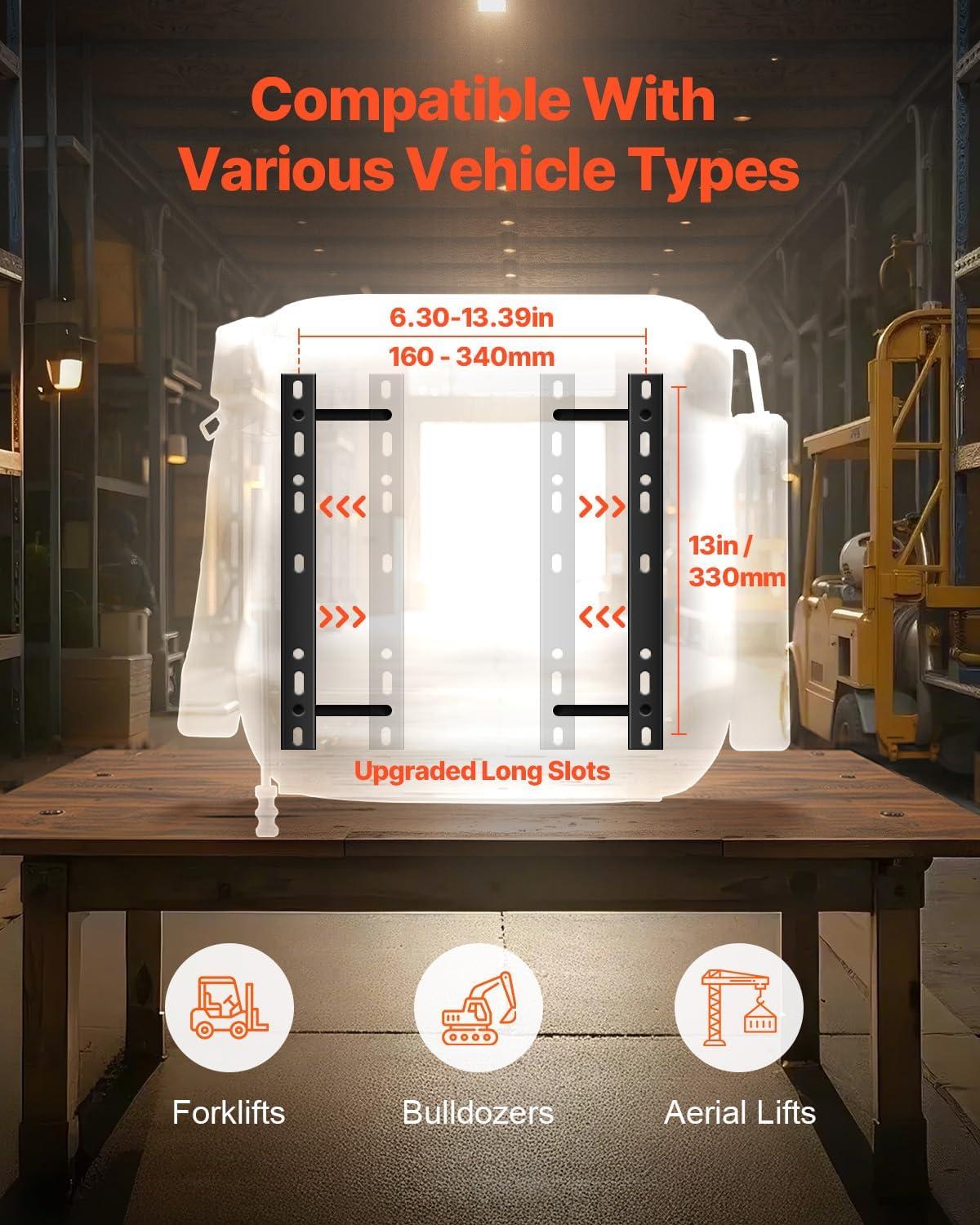 imageVEVOR Universal Forklift Seat Tractor Seat with Adjustable Back Armrest Headrest ampamp Safety Belt Secure Tractor Seat with Micro Switch Ergonomic Lawnmower Seat for Skid Loader Bulldozer