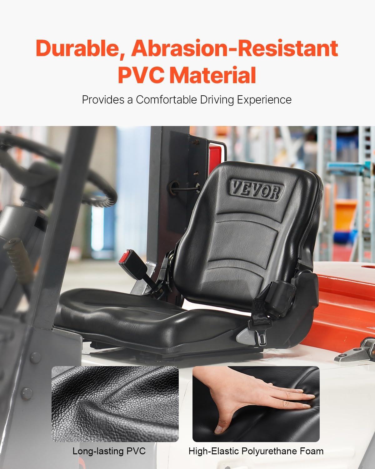 imageVEVOR Universal Tracor Seat Lawn Mower Seat with Micro Switch and Drainage Holes 63118 inch Extended Slot Tractor Seat for Tractor Loader Excavator2023New with Belt