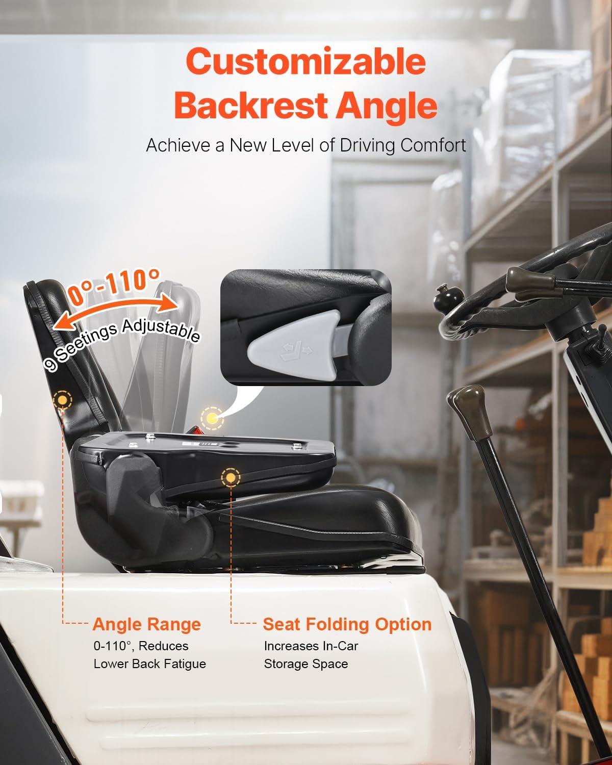 imageVEVOR Universal Tracor Seat Lawn Mower Seat with Micro Switch and Drainage Holes 63118 inch Extended Slot Tractor Seat for Tractor Loader Excavator2023New with Belt