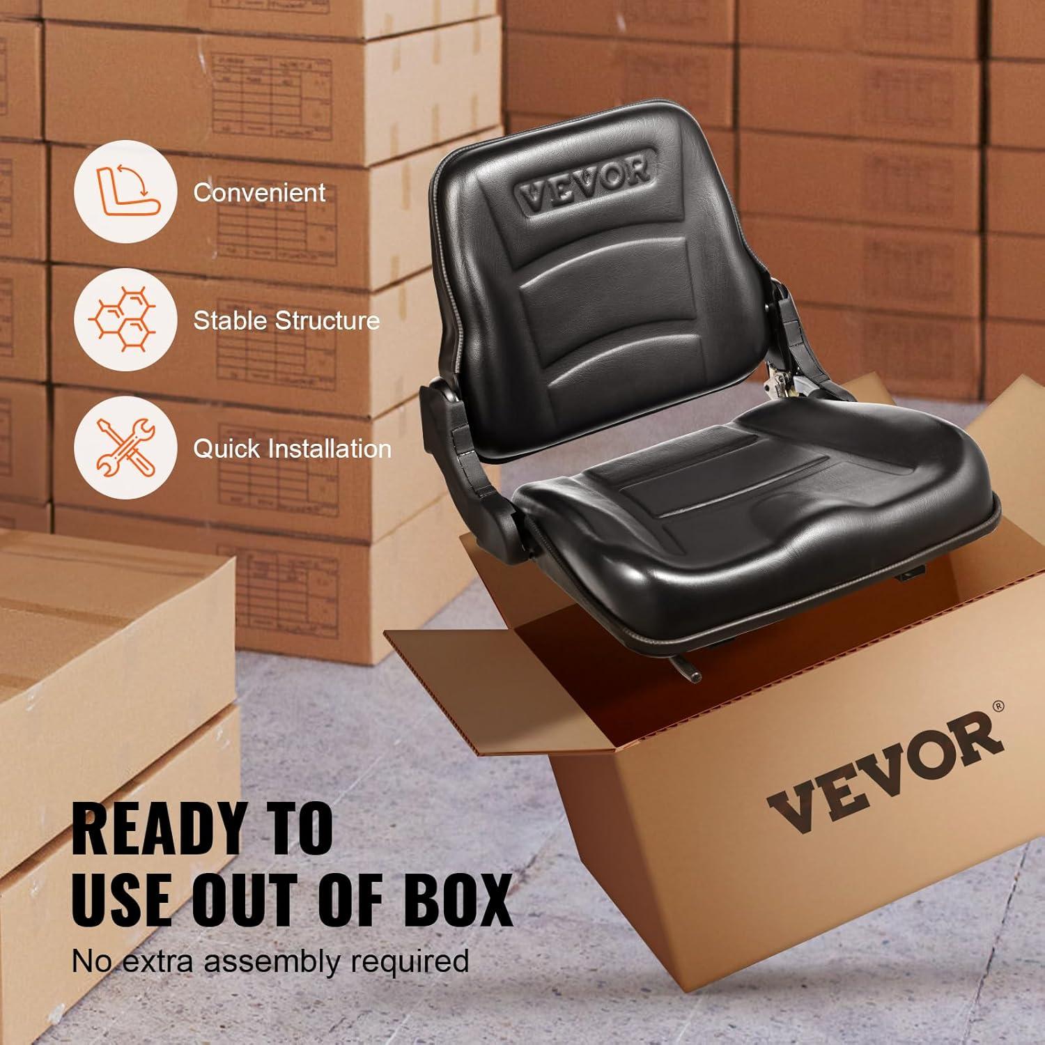 imageVEVOR Universal Tracor Seat Lawn Mower Seat with Micro Switch and Drainage Holes 63118 inch Extended Slot Tractor Seat for Tractor Loader Excavator2023New Nude Style