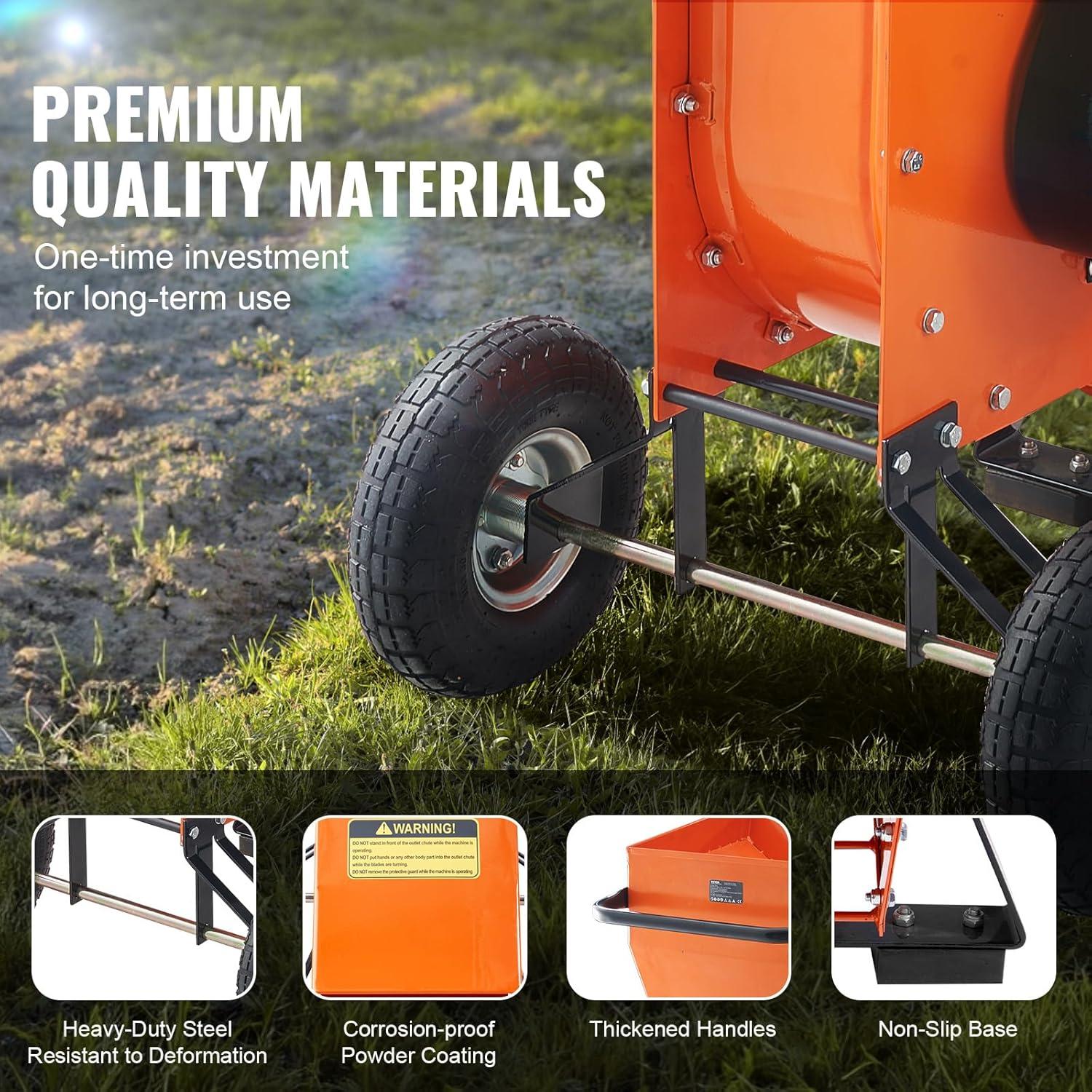 imageVEVOR Wood Chipper Shredder Mulcher 12 HP Heavy Duty Gas Powered 2 Max Diameter 420cc 86 kW Engine Woodchipper Fast Wood Chipping Chopping for Forestry Gardens Landscaping EPA Listed