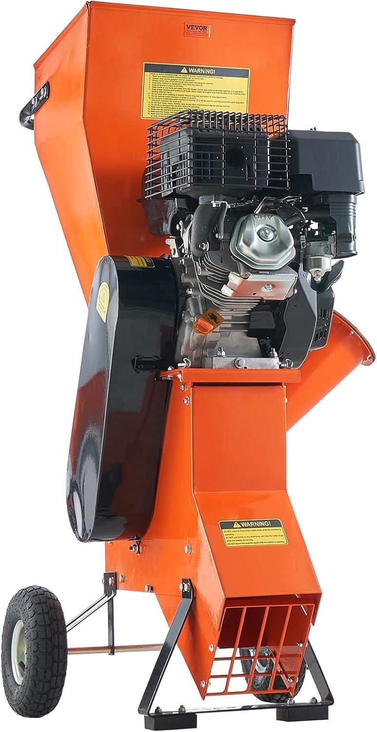 imageVEVOR Wood Chipper Shredder Mulcher 12 HP Heavy Duty Gas Powered 2 Max Diameter 420cc 86 kW Engine Woodchipper Fast Wood Chipping Chopping for Forestry Gardens Landscaping EPA Listed