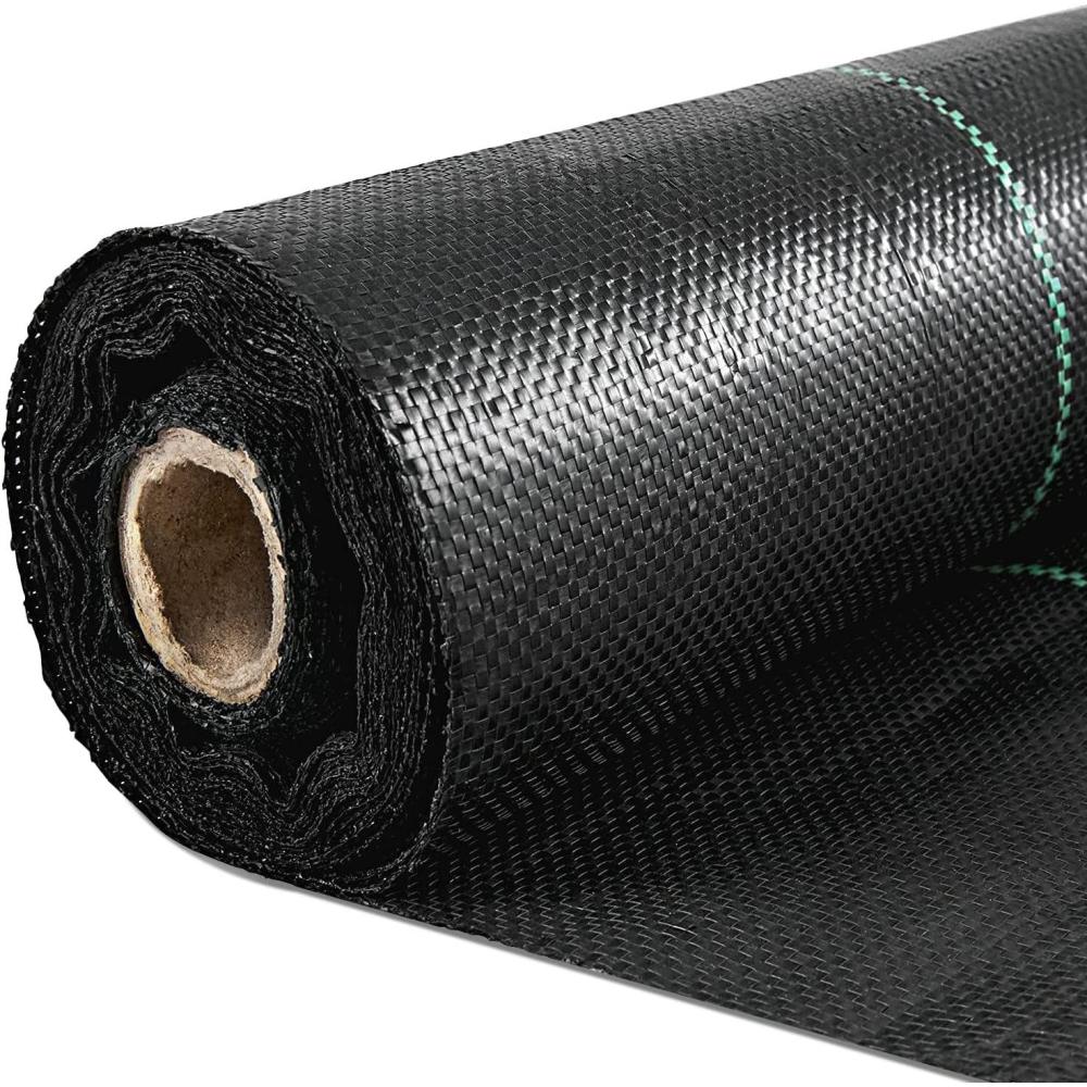 imageHappybuy Weed Barrier Landscape Fabric Heavy Duty 4FTx250FT Geotextile Fabric 5Oz Woven Weed Block Gardening Mat Garden Weed Fabric Good Permeability for Flower Bed Driveway Fabric Ground Cover3FTx50FT5OZ