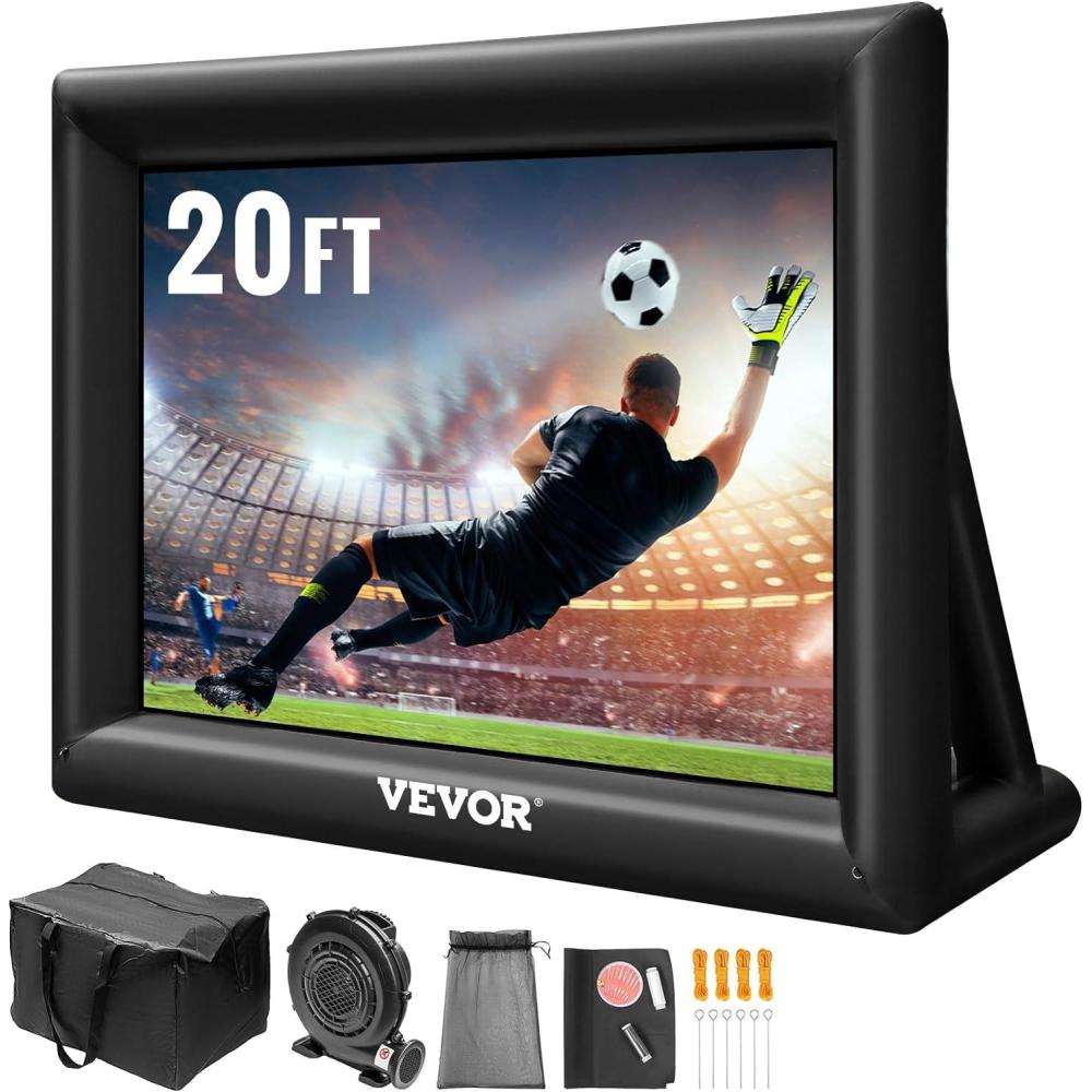 imageVEVOR 16FT Inflatable Movie Screen Outdoor Inflatable Projector Screen with Portable Storage Bag 169 Easy Set Up Movie Projection for Outdoor Backyard Home Theater Theme Party20ft