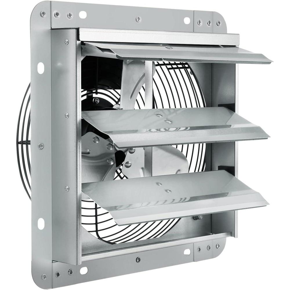 imageVEVOR 24 Inch Shutter Exhaust Fan Wall Mounted HighSpeed 3320CFM Vent Fan For Garages Shops Greenhouse Attic Ventilation AC Motor Fan Only10 Inch