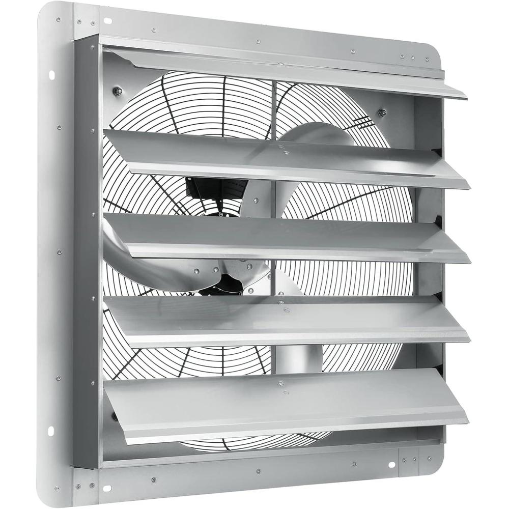 imageVEVOR 24 Inch Shutter Exhaust Fan Wall Mounted HighSpeed 3320CFM Vent Fan For Garages Shops Greenhouse Attic Ventilation AC Motor Fan Only24 Inch