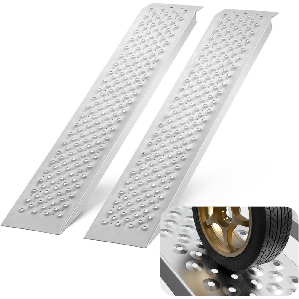 imageVEVOR Aluminum Ramps 880 LBS Capacity 472quot x 85quot Loading Ramps for Motorcycle Dirt Bike Trailer ATV UTV Garden Tractor and Lawn Mower 2PCS880lbs