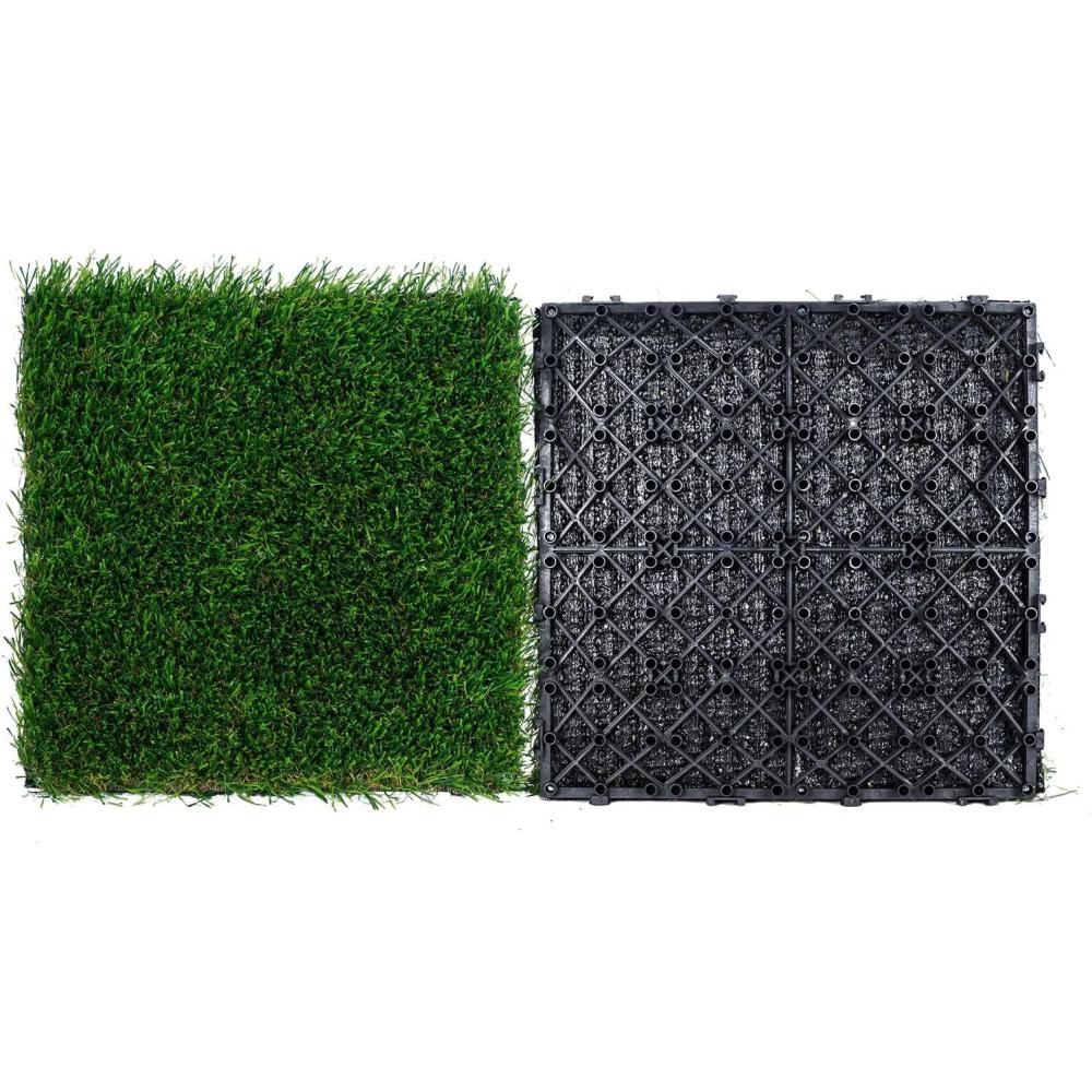 imageVEVOR Artifical Grass Turf 5 x 10 ft Thick Grass Rug Indoor Outdoor 138quot Realistic Synthetic Grass Mat with Drainage Holes Perfect for Patio Garden Lawn Home Backyard Dog Mats18 Pack  12x12