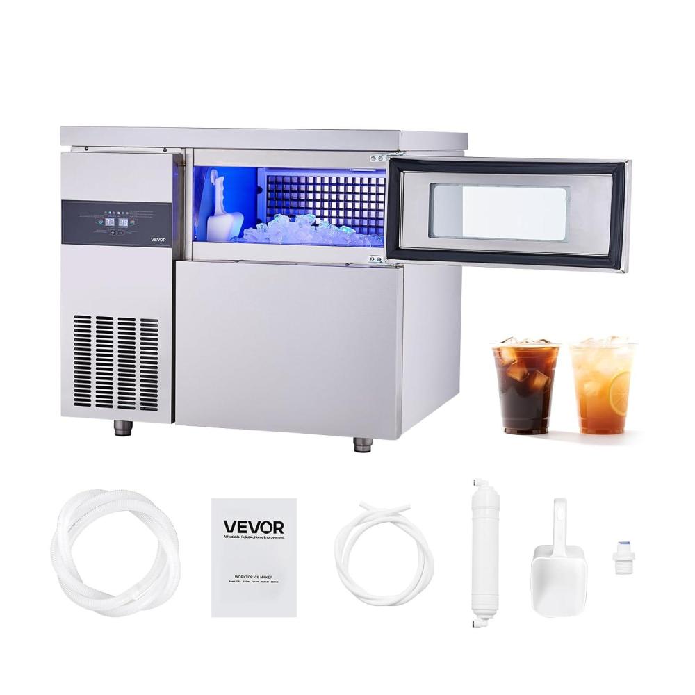 imageVEVOR Countertop Ice Maker 9 Cubes Ready in 6 Mins 26lbs in 24Hrs SelfCleaning Portable Ice Maker with Ice Scoop and Basket Ice Machine with 2 Sizes Bullet Ice for Home Kitchen Office Bar Party265 lbs24H