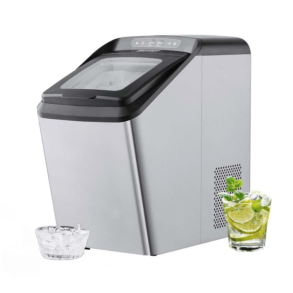 imageVEVOR Countertop Ice Maker 9 Cubes Ready in 6 Mins 26lbs in 24Hrs SelfCleaning Portable Ice Maker with Ice Scoop and Basket Ice Machine with 2 Sizes Bullet Ice for Home Kitchen Office Bar Party30lbs