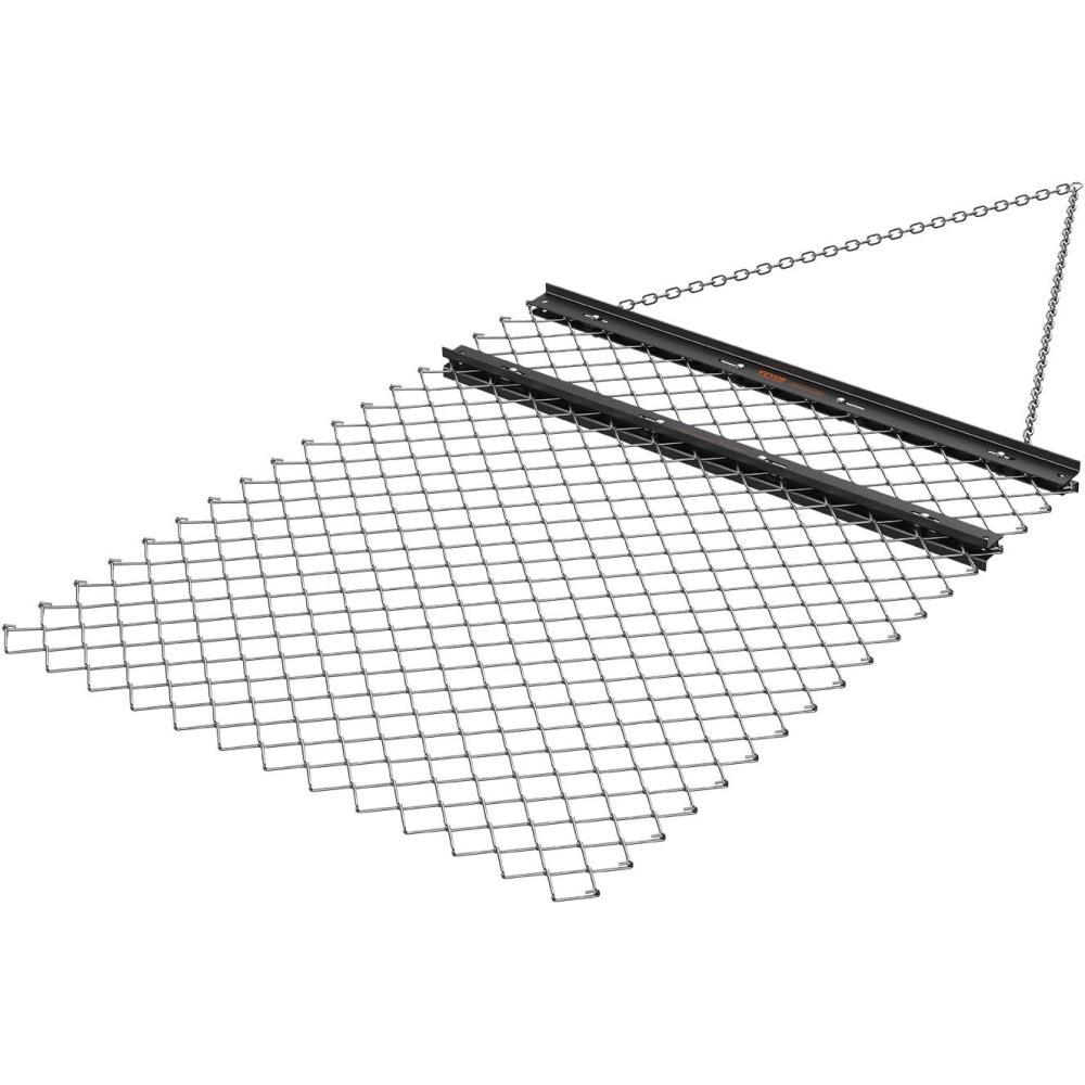 imageVEVOR Drag Harrow 4 x 5 ft Chain Harrow  Made from Q235 Steel UTV Tractor Attachments for Landscape Leveling or Sod Prepping Durable Harrow Rake for Gravel Driveway Farm Field Garden Black4 x 5