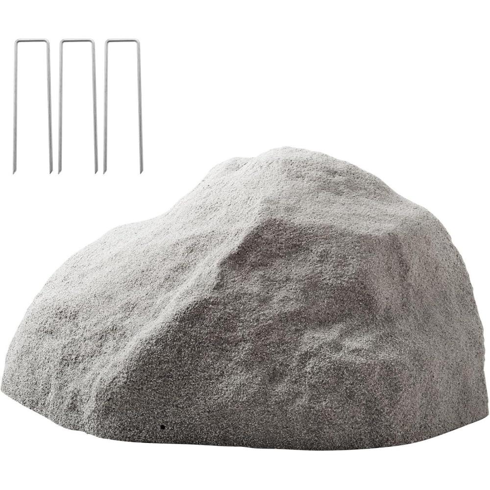 imageVEVOR Faux Rock Cover Outdoor Fake Rock Well Pump Cover Realistic Natural Texture Lightweight ampamp WeatherResistant Artificial Boulder for Landscaping Garden Yard Dcor Sandy Brown Small SizeIrregular ovalMediumdark grey