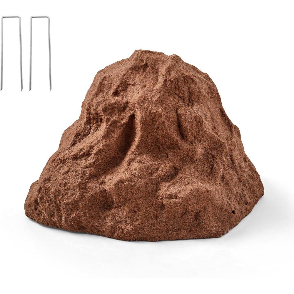 imageVEVOR Faux Rock Cover Outdoor Fake Rock Well Pump Cover Realistic Natural Texture Lightweight ampamp WeatherResistant Artificial Boulder for Landscaping Garden Yard Dcor Sandy Brown Small SizeIrregular conesmall sizebrown