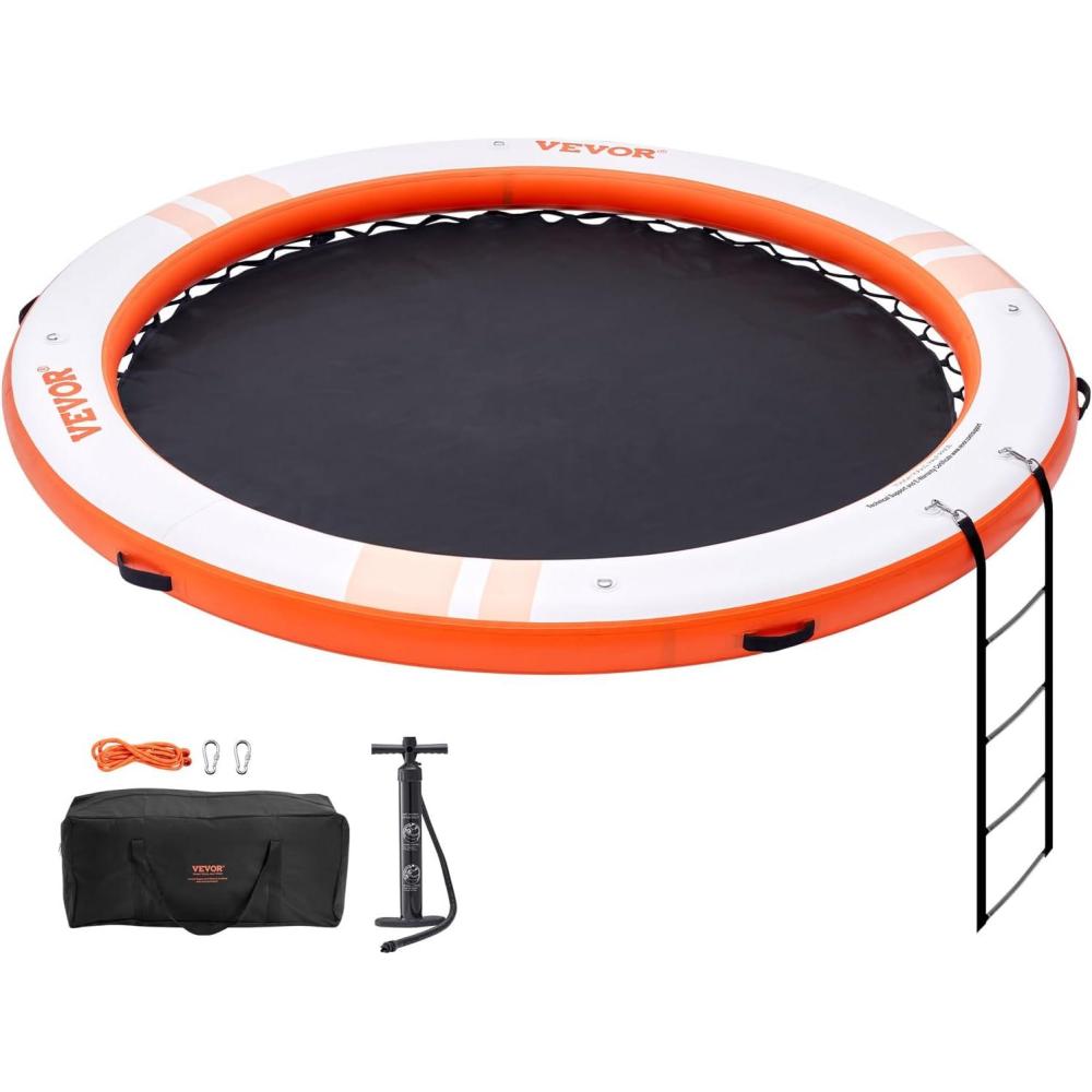 imageVEVOR Inflatable Floating Dock Inflatable Dock Platform NonSlip Air Dock Platform with Portable Carrying Bag ampamp Detachable Ladder Floating Platform Island Raft for Pool Beach Ocean8 FTCircle Version