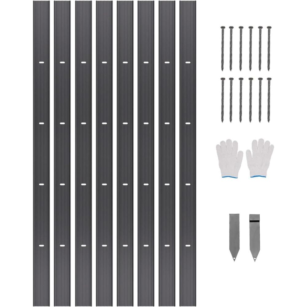 imageVEVOR Metal Landscape Edging 8 Packs 72 in RustResistant Aluminum Alloy Landscape Edging Bendable Garden Edging Border Heavy Duty Lawn Edging Fence for Flower Bed Yard Pathway8 Packs 72 in