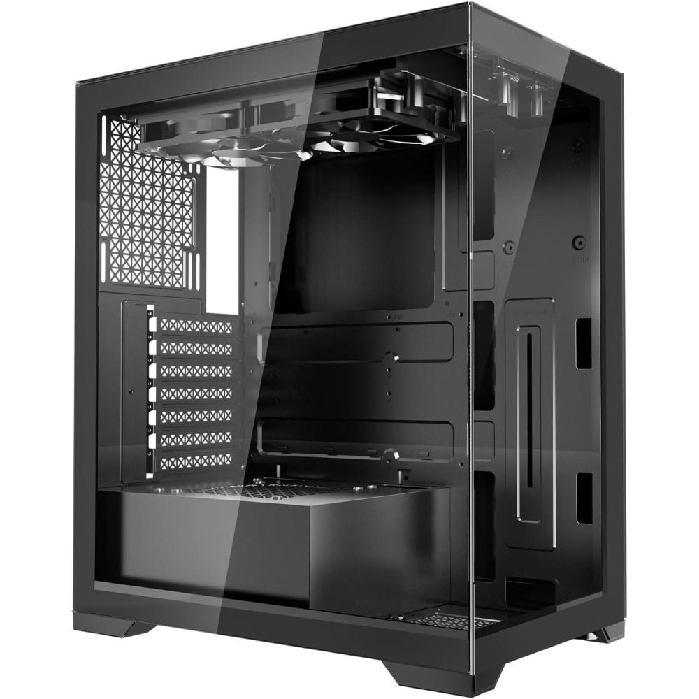 imageVEVOR PC Gaming Case MidTower Computer Case with HighAirflow Tempered Glass Panel Dust Filter 2 x 120 mm Fans Cable Management for GPU up to 360 mm in Length Compatible with ATXMATXITXMidTower