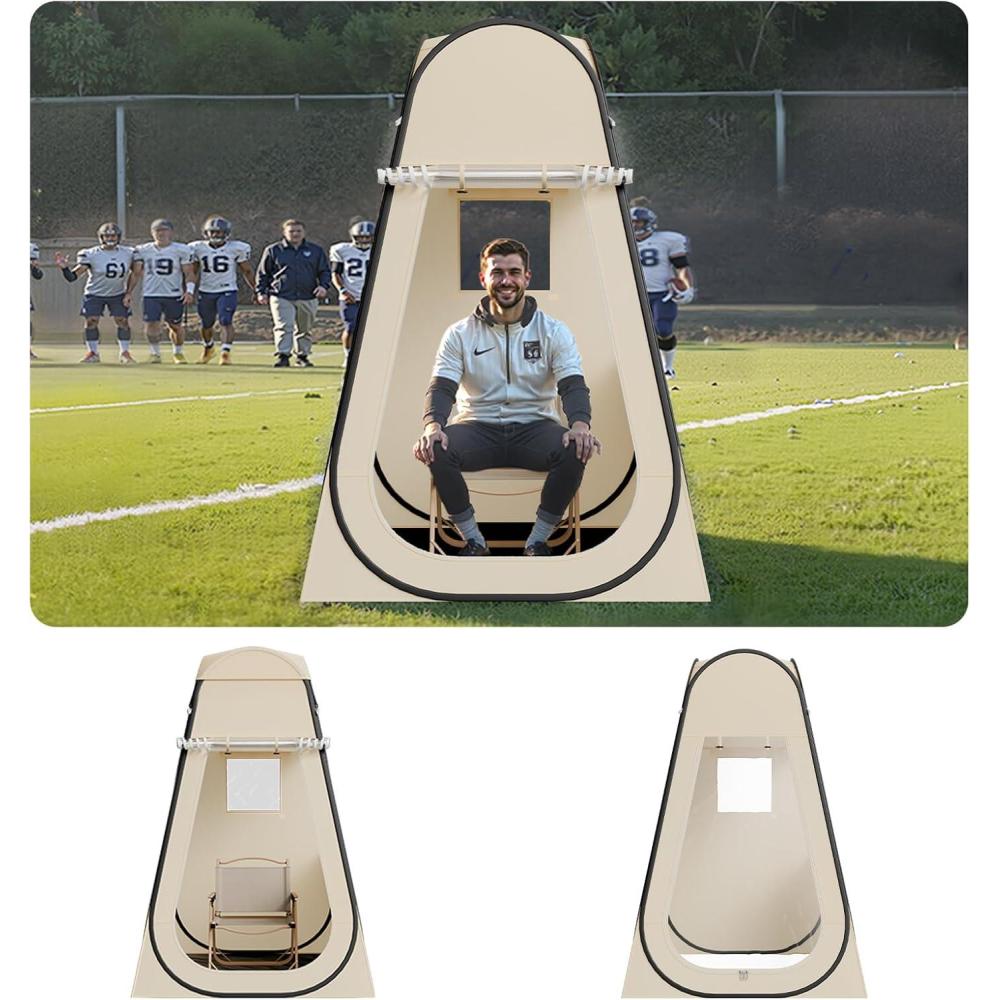 imageVEVOR Pop up Sports Tent 8 Sizes Optional Clear Bubble Tent for 16 Person Waterproof Outdoor Pod with Floor Mat ampamp Top Cover Garden Igloo Dome Tents Camping Shelter for Sports WatchingBeige  Clear Sports Tent Pop Up Tent