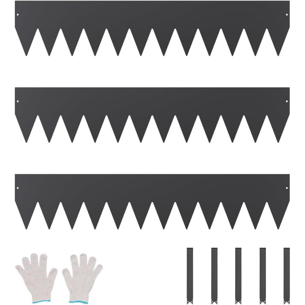 imageVEVOR Steel Landscape Edging 3 Packs 40 x 8 in RustResistant Metal Landscape Edging Bendable Garden Edging Border Heavy Duty Lawn Edging EasytoInstall Flower Bed Yard Pathway Divider Black
