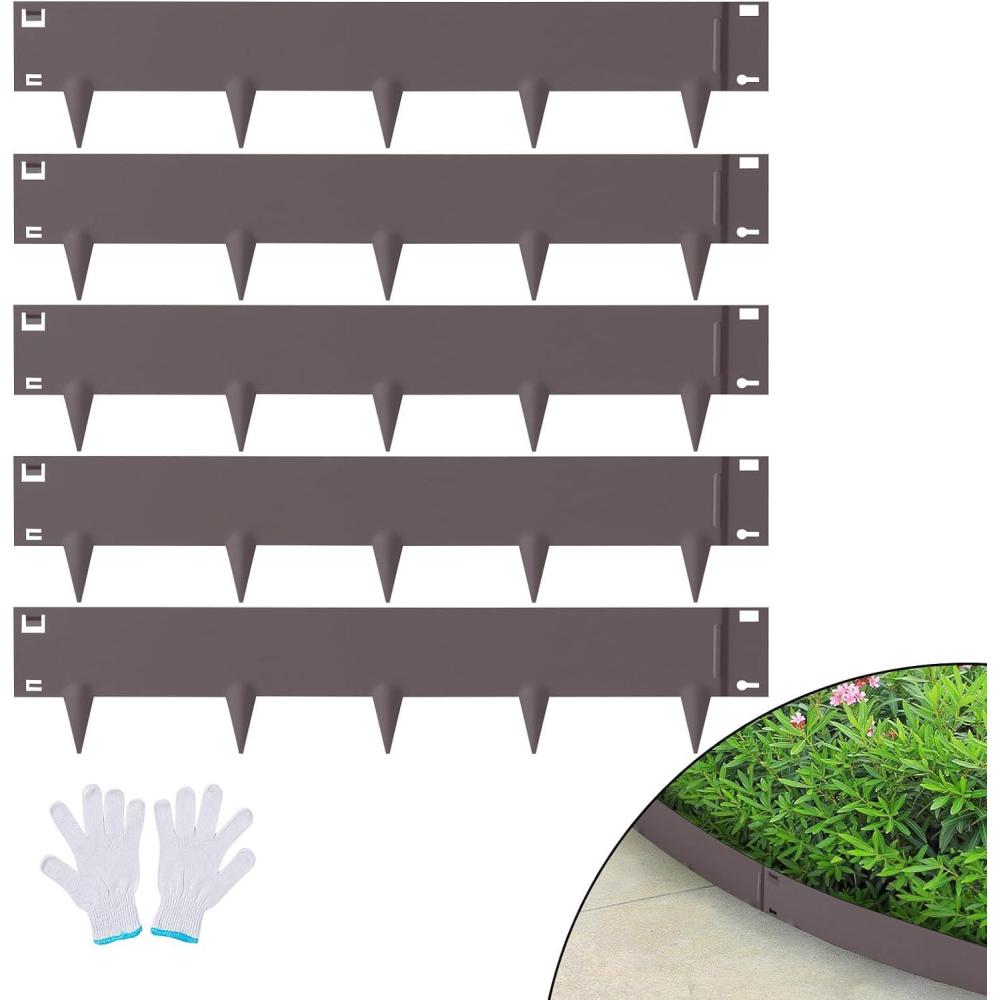 imageVEVOR Steel Landscape Edging 5 Packs 39 x 3 in RustResistant Metal Landscape Edging Bendable Garden Edging Border Heavy Duty Lawn Edging EasytoInstall Flower Bed Yard Pathway Divider Black39 L x 4 H