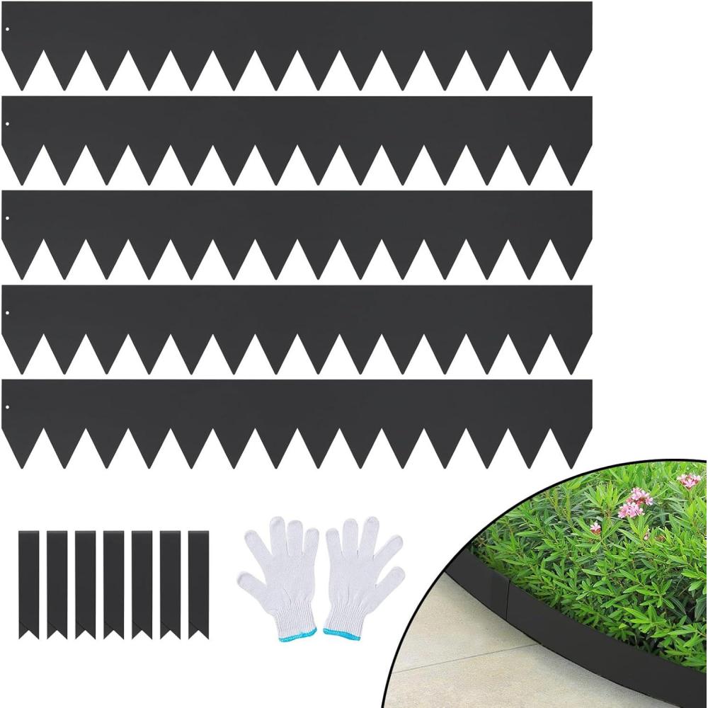 imageVEVOR Steel Landscape Edging 6 Packs 40 x 6 in RustResistant Metal Landscape Edging Bendable Garden Edging Border Heavy Duty Lawn Edging EasytoInstall Flower Bed Yard Pathway Divider Black40 L x 6 H 6 Pack