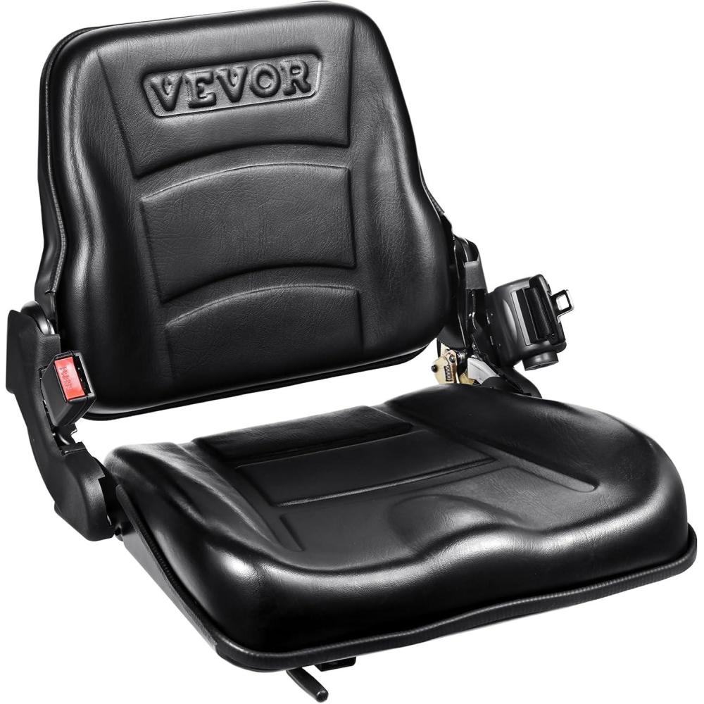 imageVEVOR Universal Tracor Seat Lawn Mower Seat with Micro Switch and Drainage Holes 63118 inch Extended Slot Tractor Seat for Tractor Loader Excavator2023New with Belt