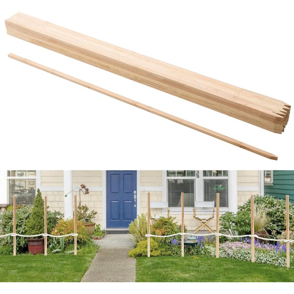 imageVEVOR Wooden Garden Stakes 25 Pcs 24 x 05 x15 in Survey Grading Stakes Garden Ground Stake with Sharp Point Fir Wood Plant Support Stake Sign Posts for Silt Fence Backyard Boundaries Baselines069 x 05 x 48in25pcs
