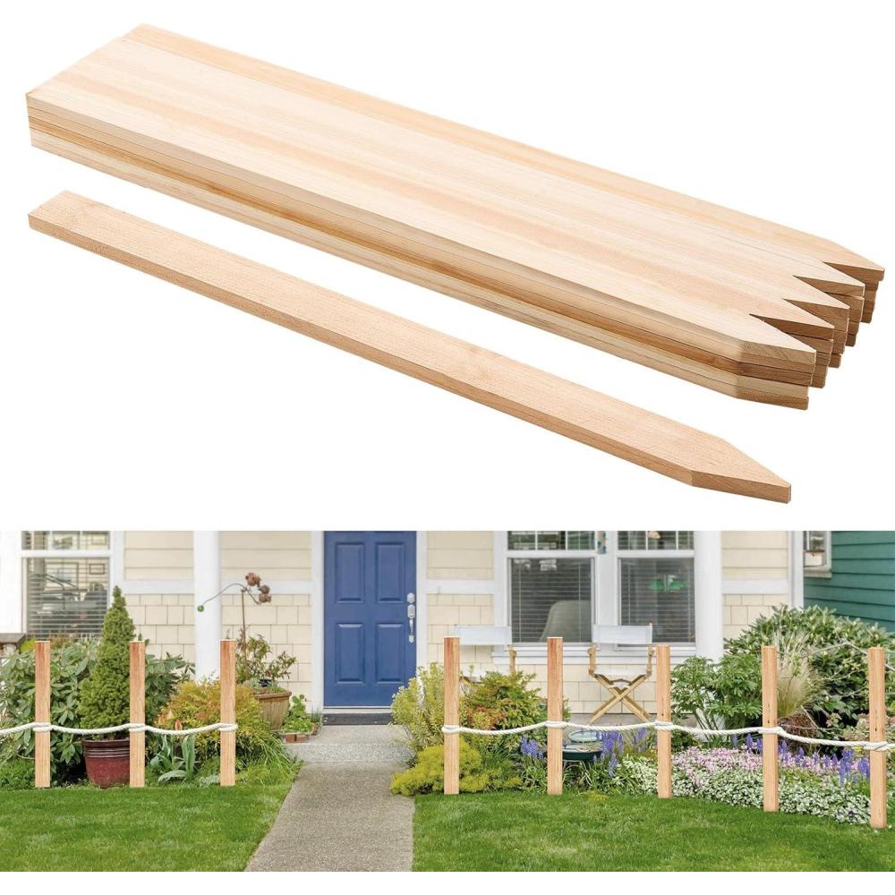 imageVEVOR Wooden Garden Stakes 25 Pcs 24 x 05 x15 in Survey Grading Stakes Garden Ground Stake with Sharp Point Fir Wood Plant Support Stake Sign Posts for Silt Fence Backyard Boundaries Baselines05 x 15 x 36in25pcs